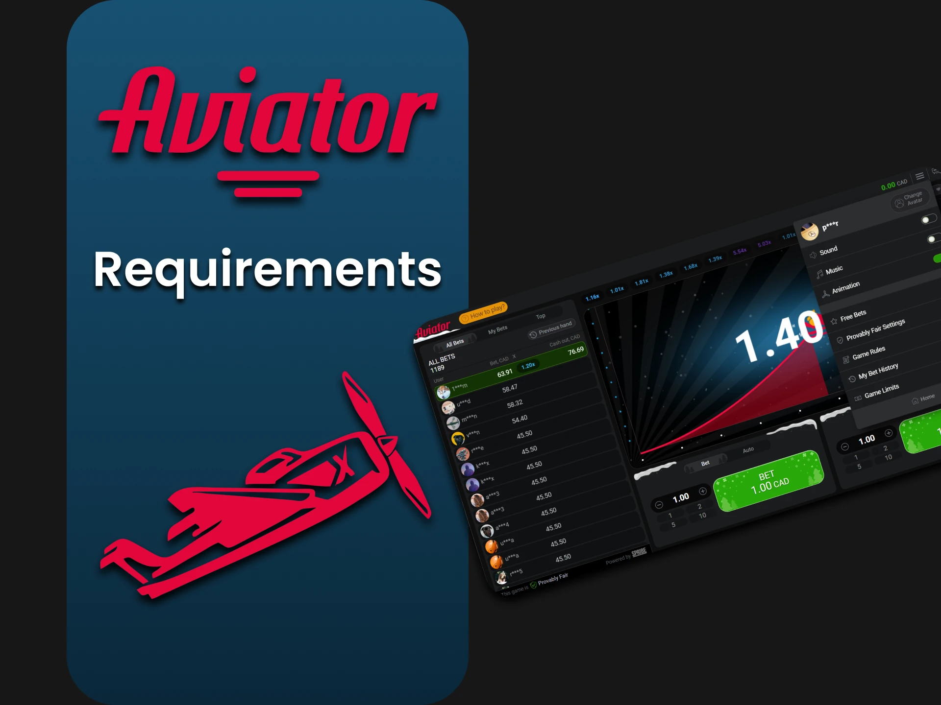 We will tell you about the requirements of the Aviator game.