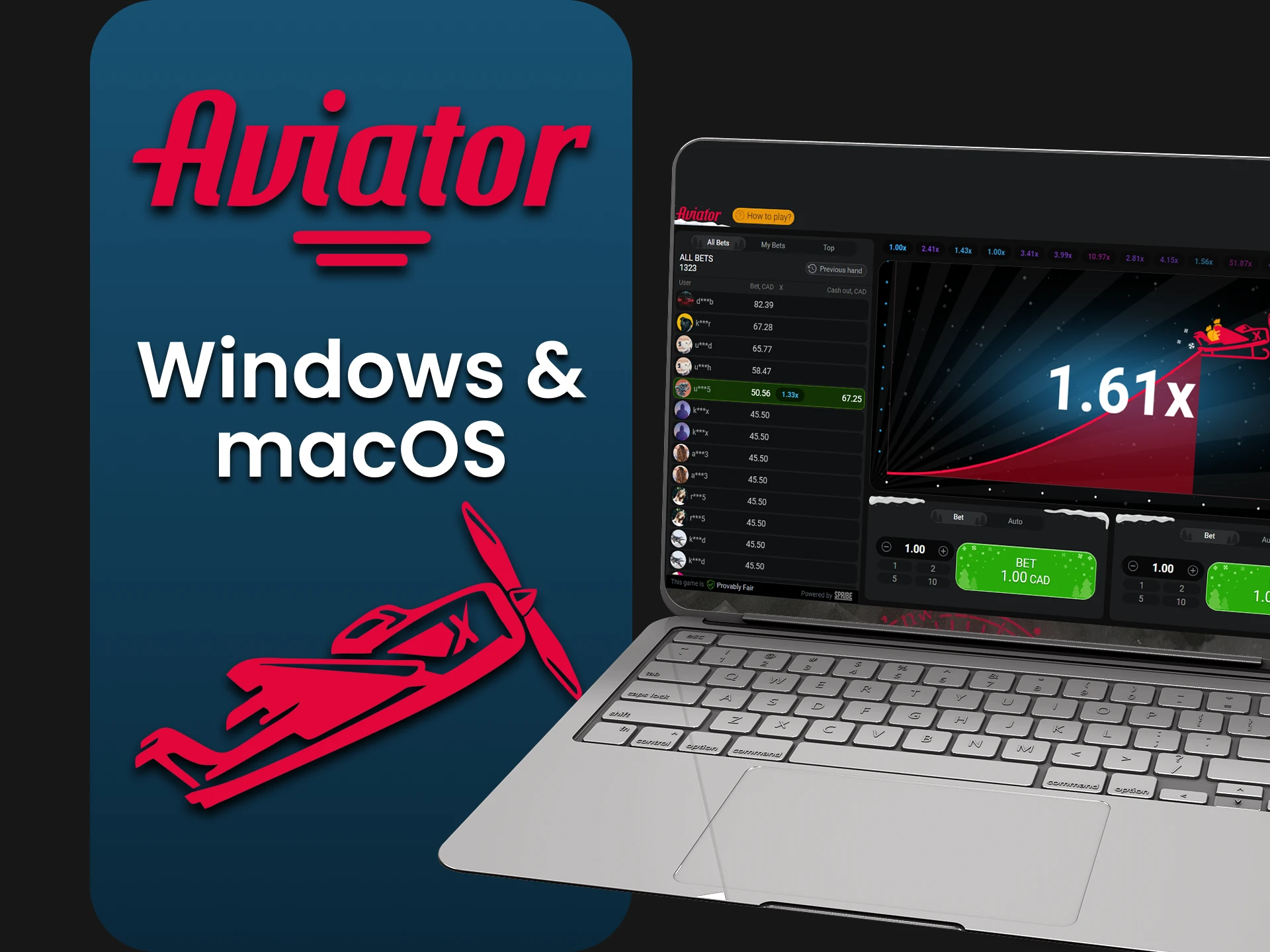 Download the Aviator application for Windows and macOS.