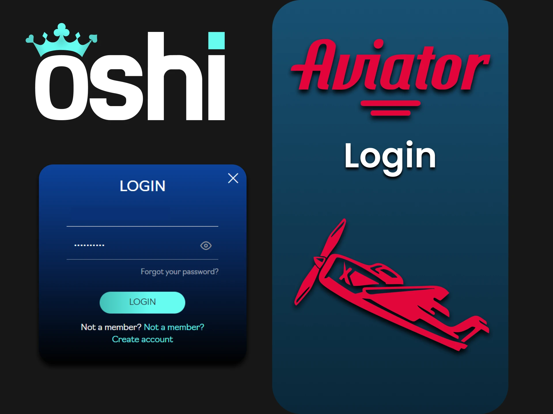 Log in to your personal account at Oshi Casino to play Aviator.