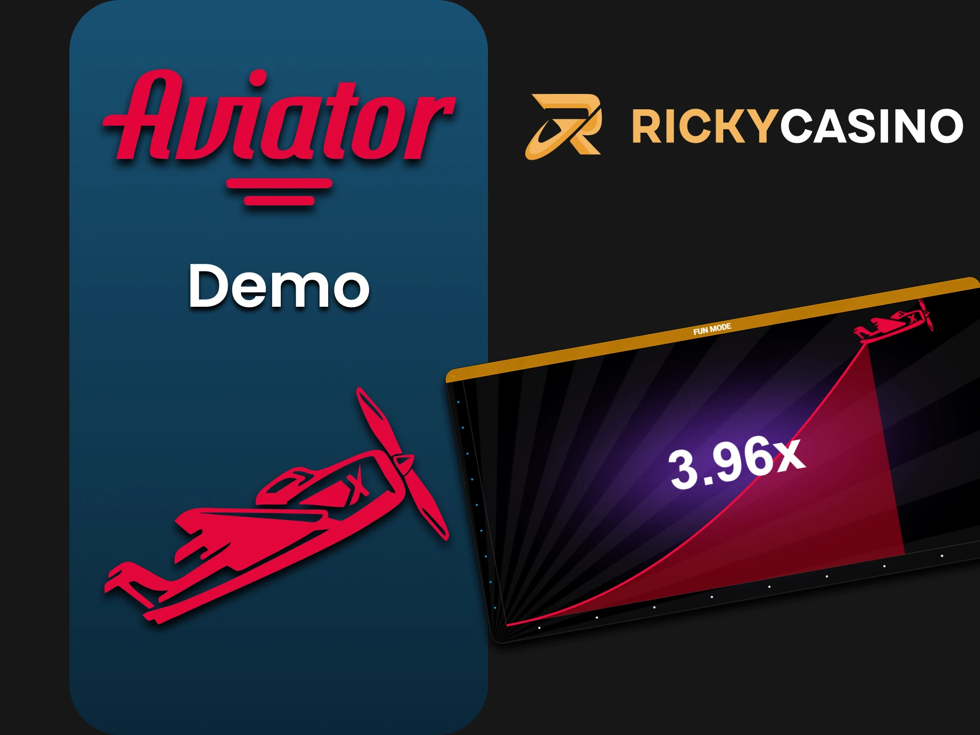 Ricky Casino has a demo version of Aviator.