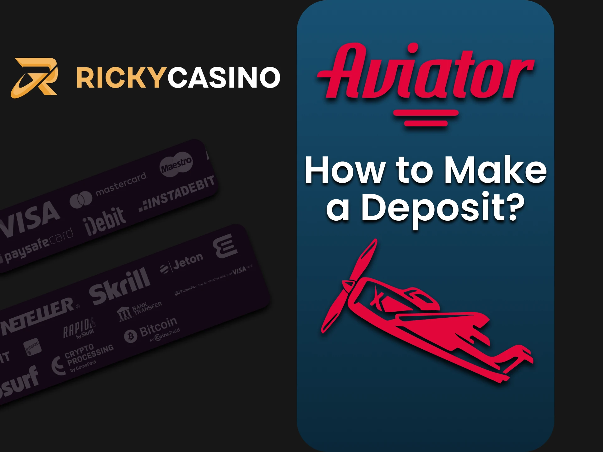 We will tell you how to top up your funds for the Aviator game at Ricky Casino.