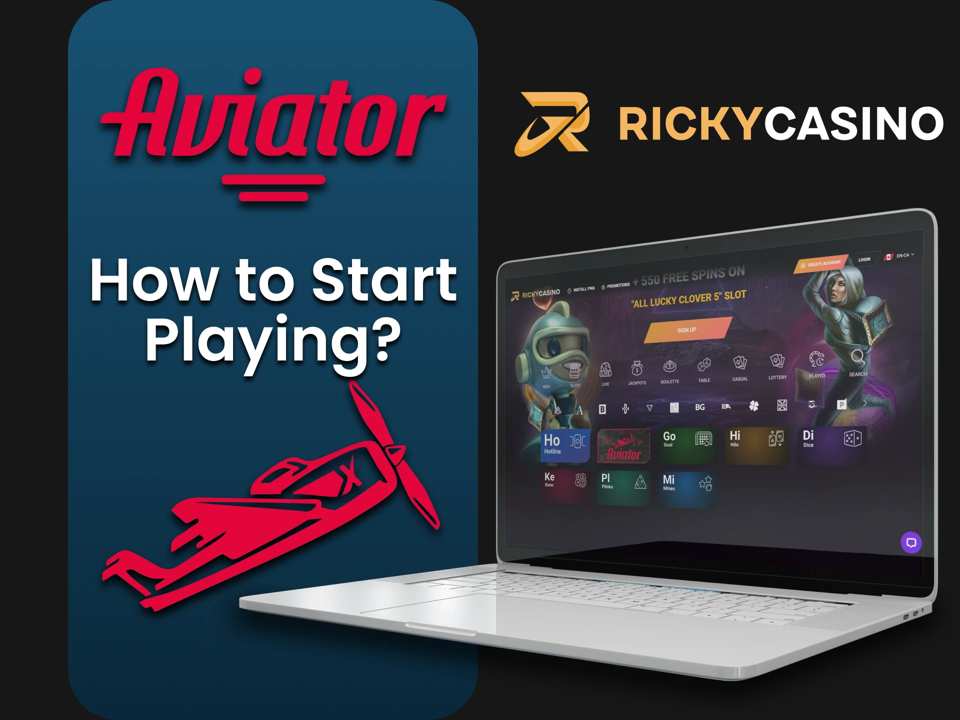 Head over to Ricky Casino to play Aviator.