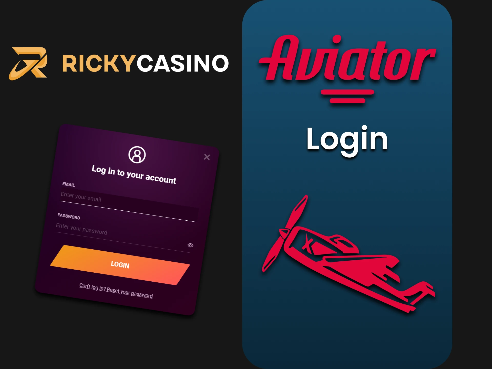 By logging into your Ricky Casino account you can play Aviator.