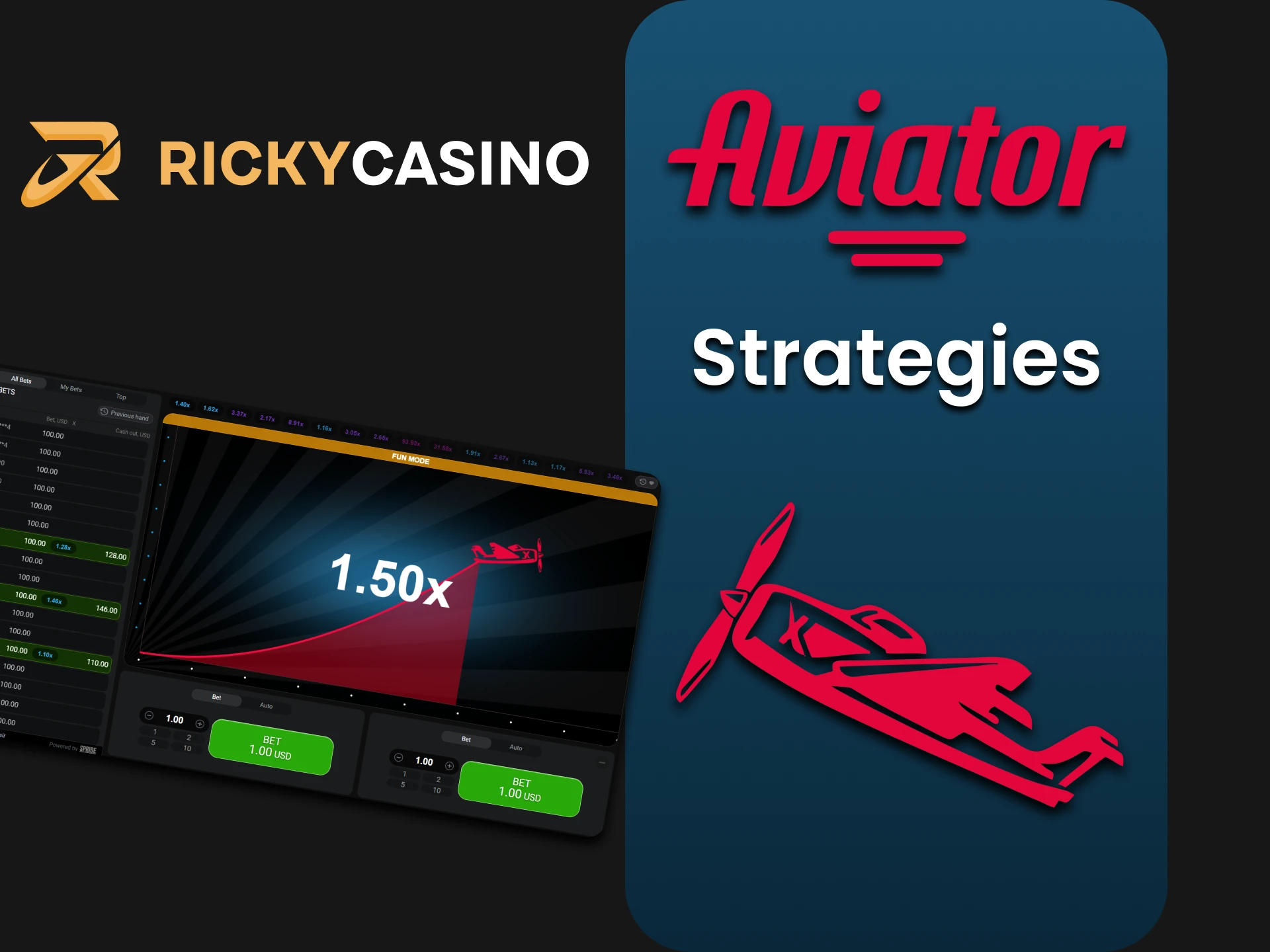 Learn winning strategies for Aviator at Ricky Casino.