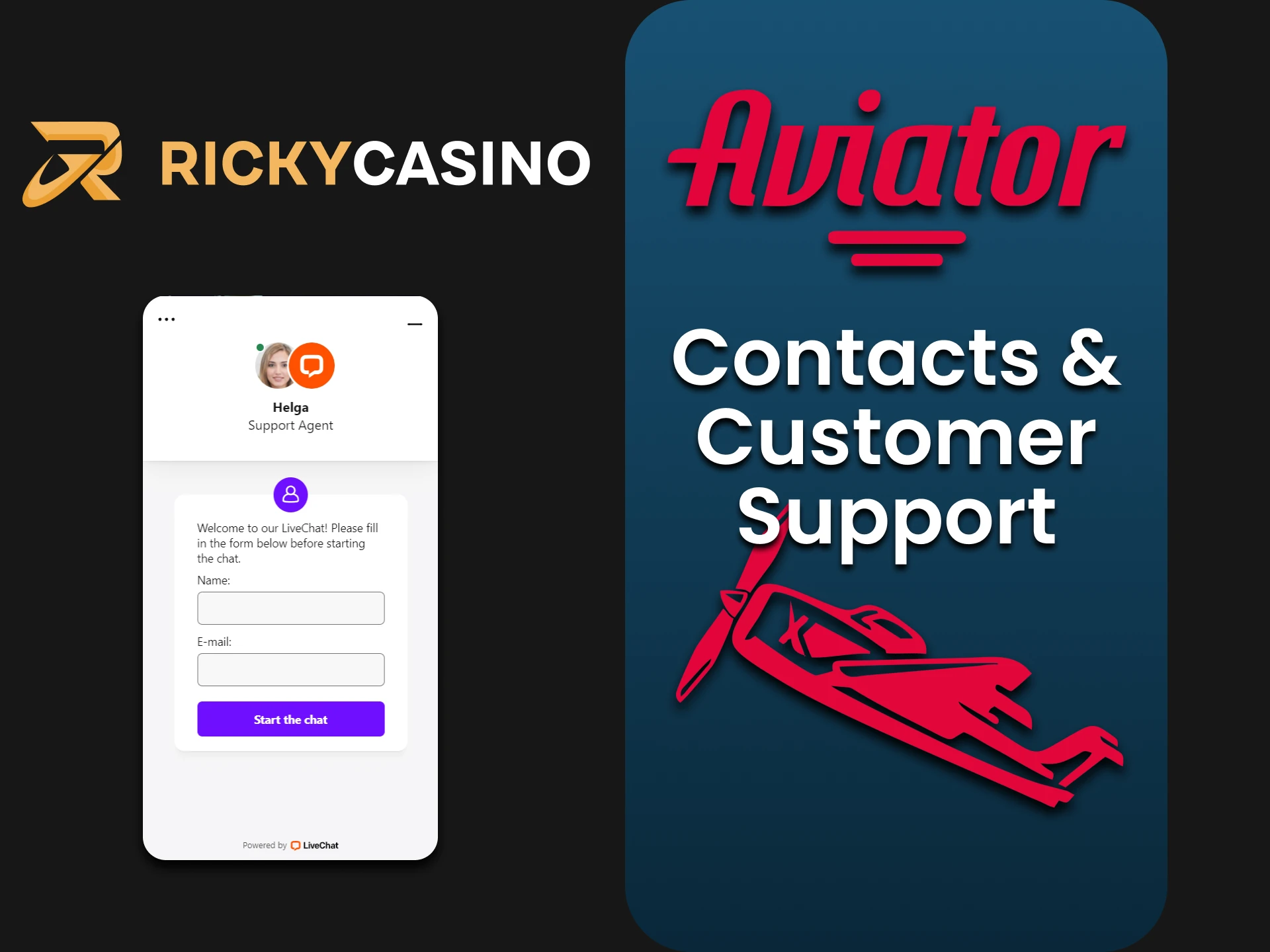 Ricky Casino has live chat.