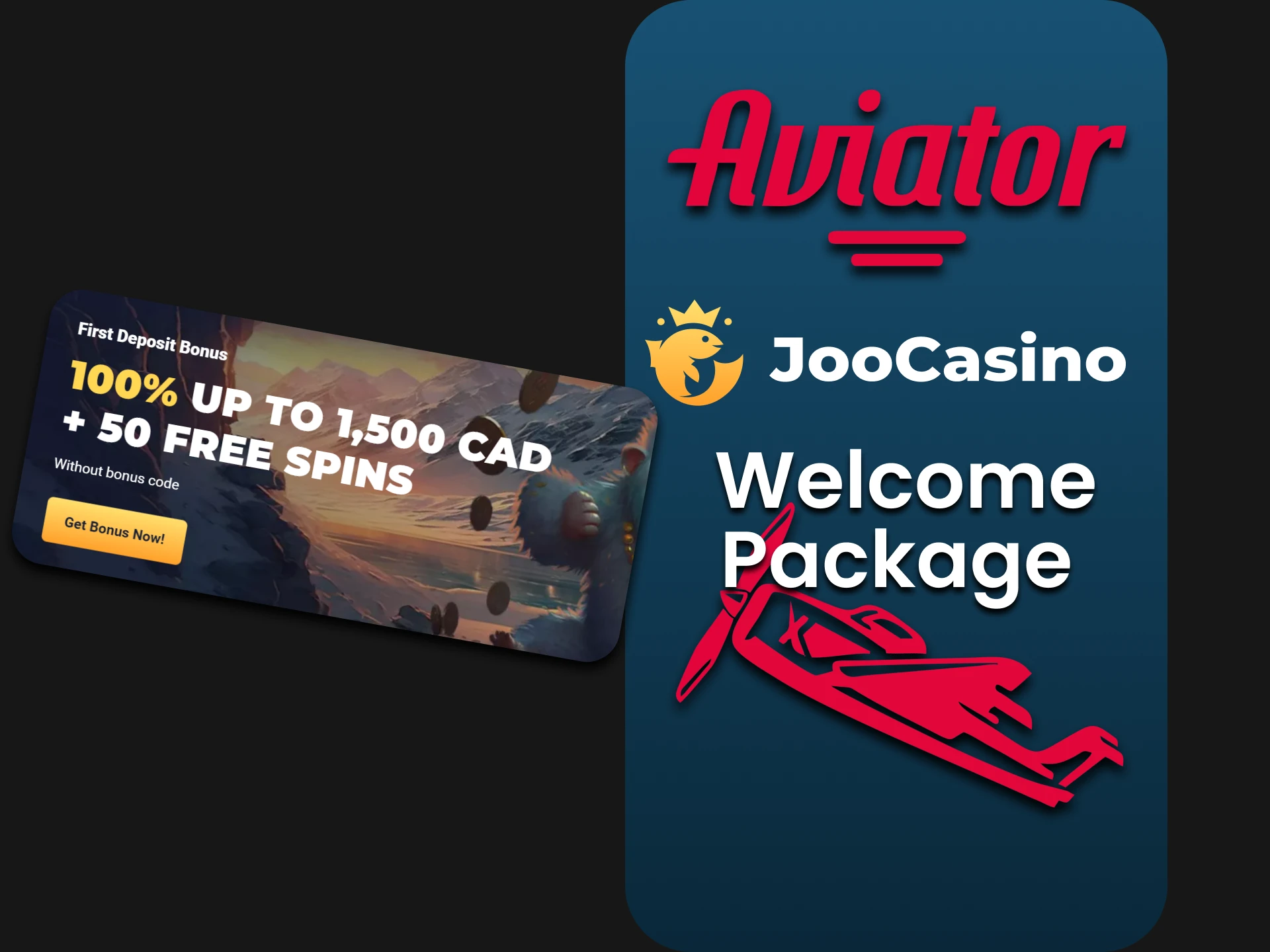 Joo Casino is giving a welcome bonus to the Aviator.
