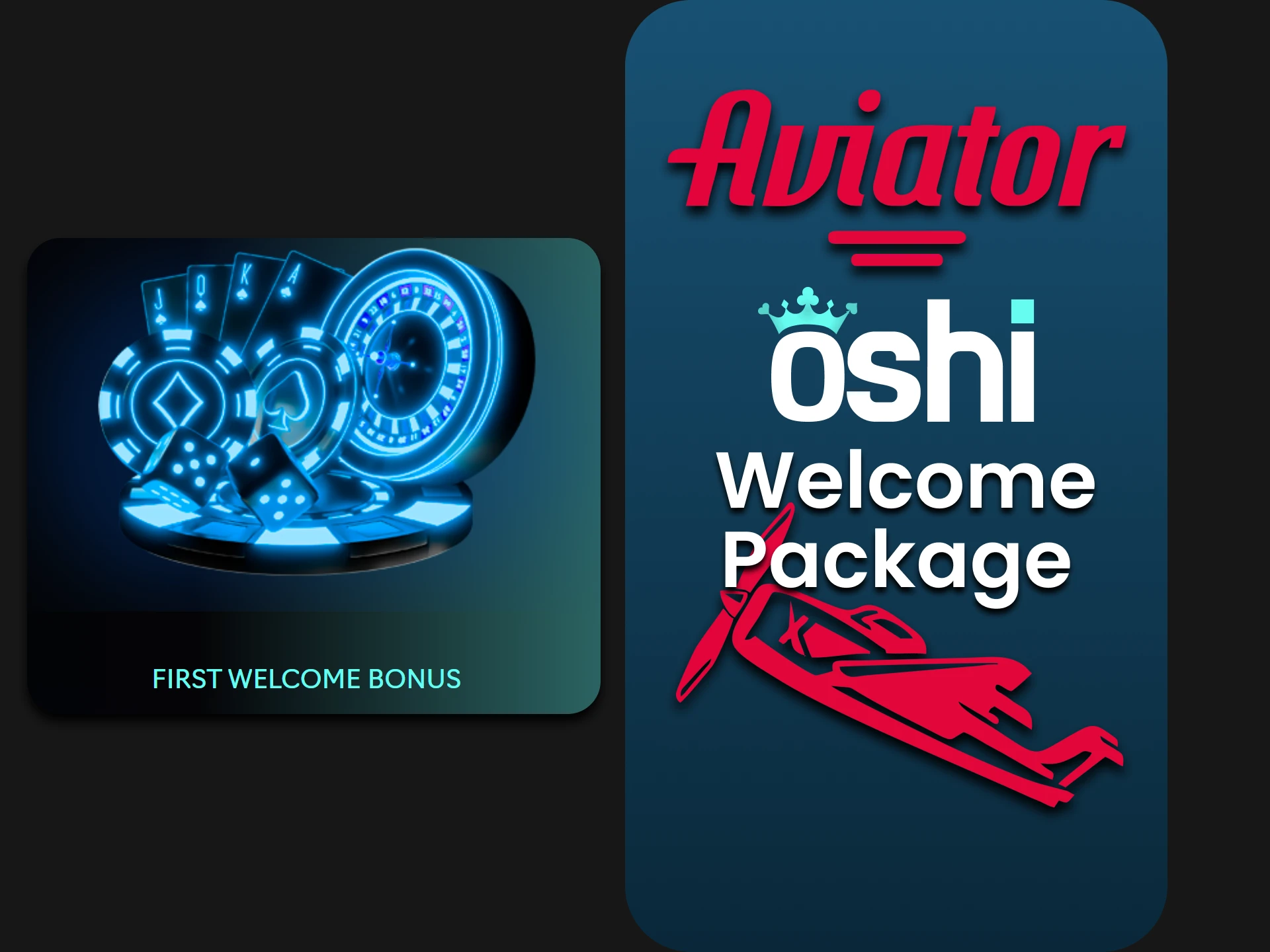 Oshi Casino is giving a welcome bonus to the Aviator.