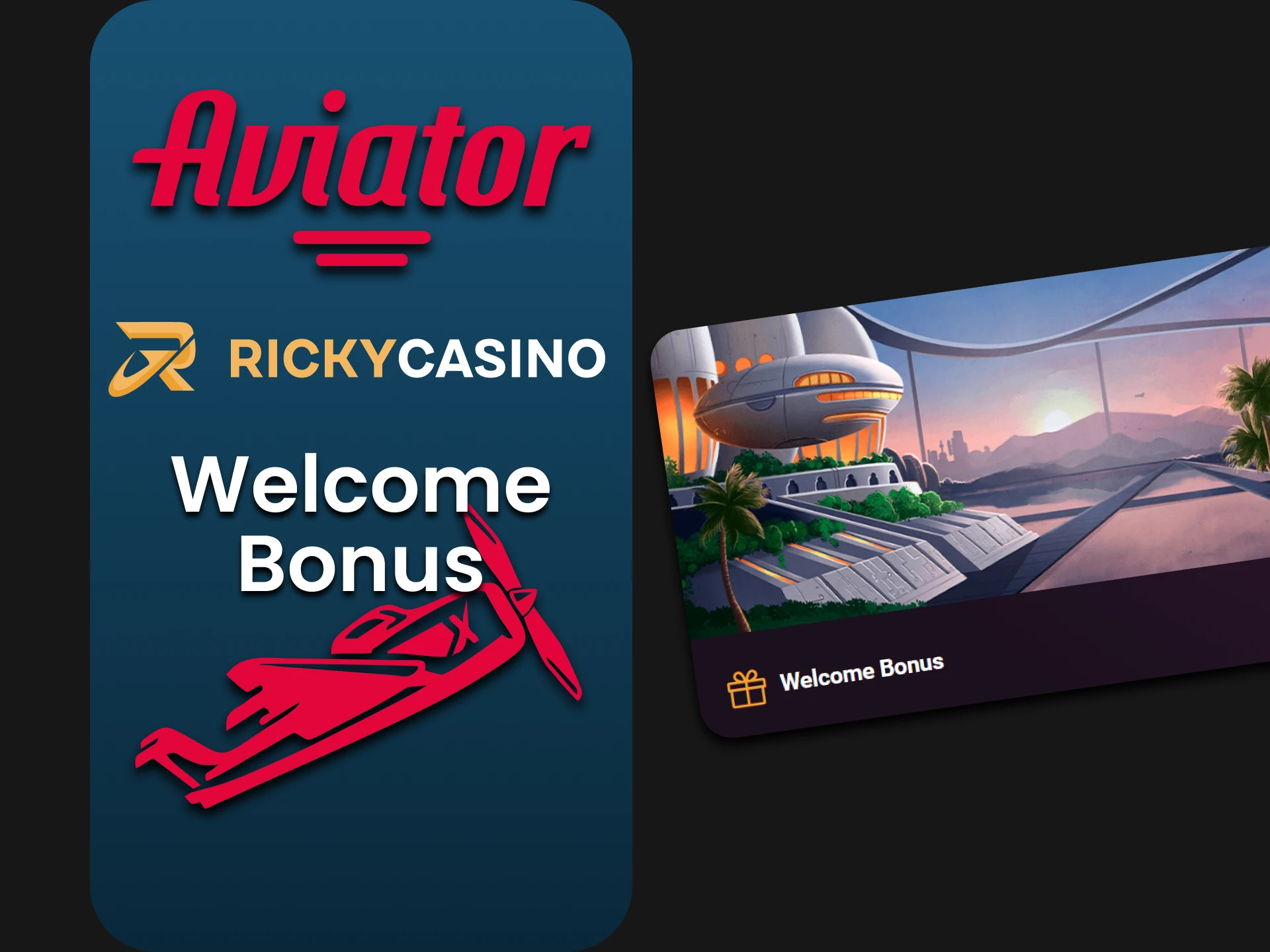 Ricky Casino is giving a welcome bonus to the Aviator.
