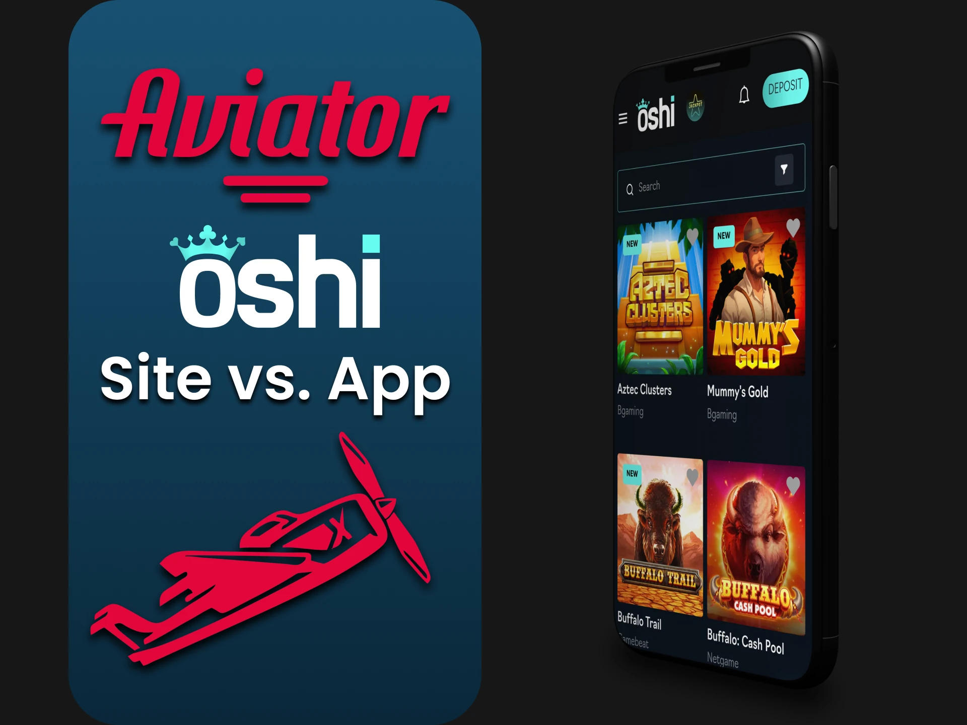 Choose your way to play Aviator at Oshi Casino.