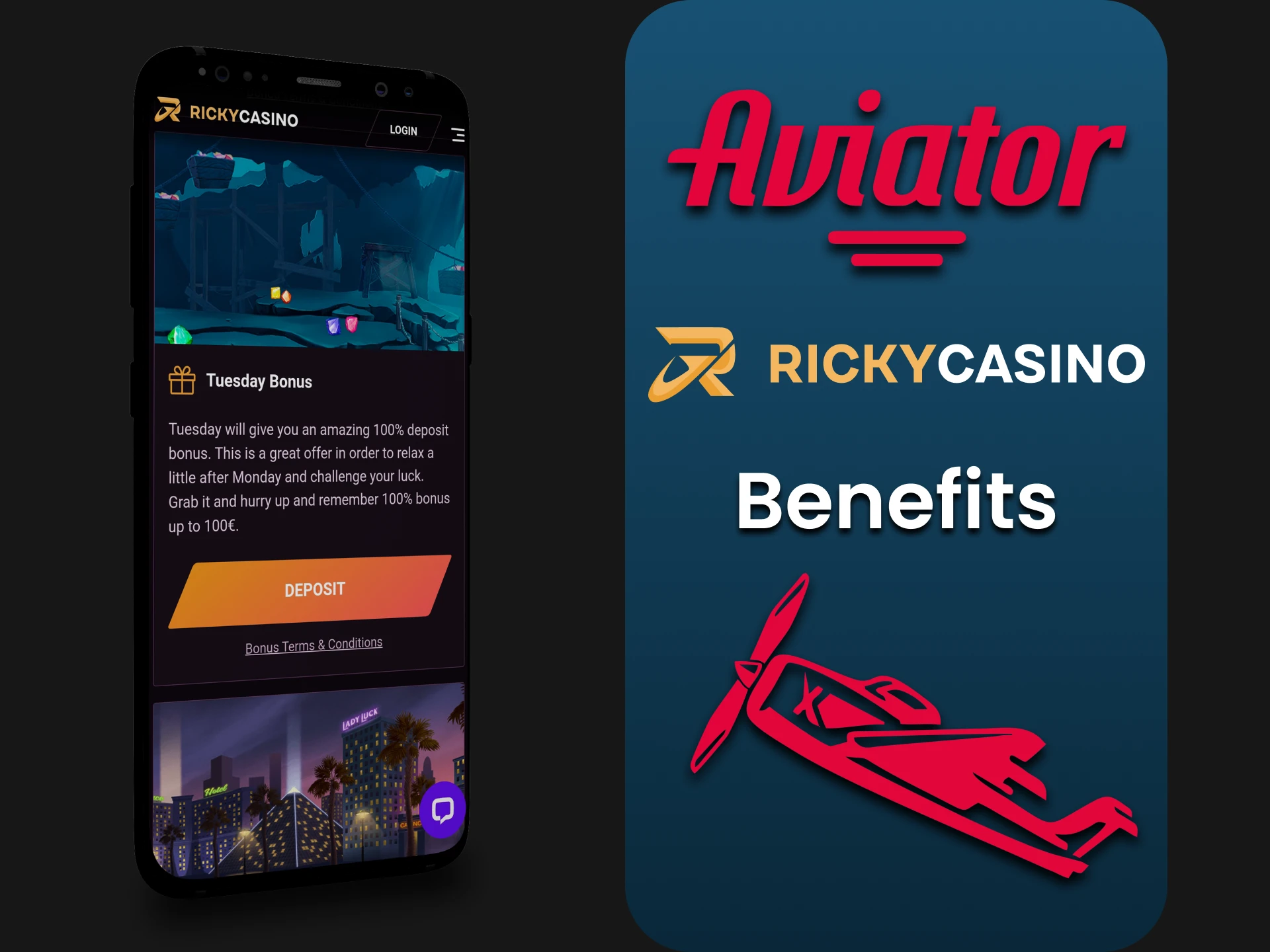 The Ricky Casino app has many benefits for Aviator games.