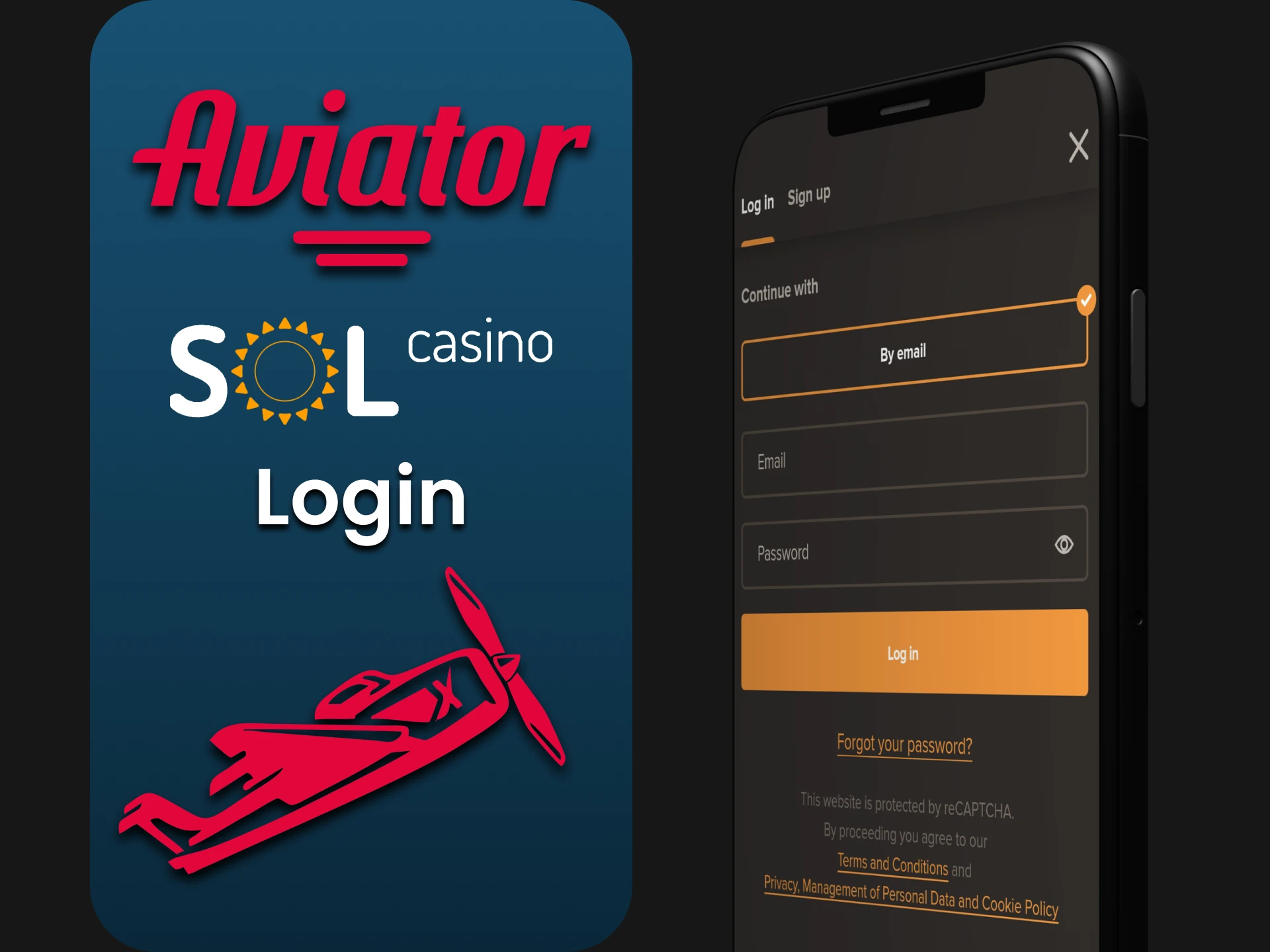 Log in to your personal Sol Casino app account to play Aviator.