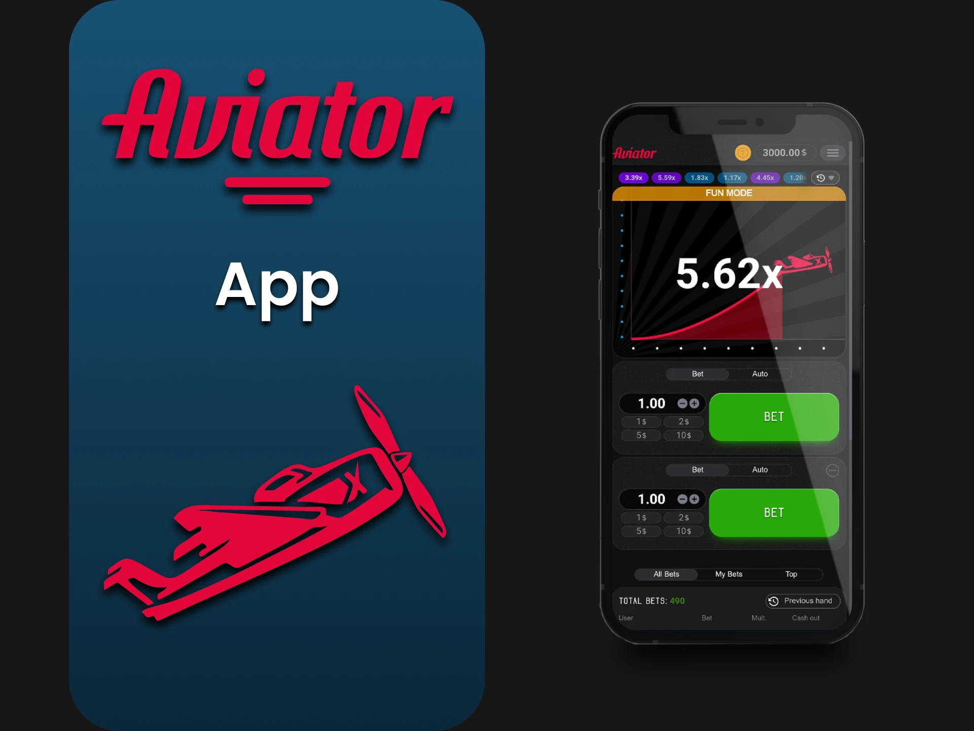 Download the Aviator app on your smartphone.