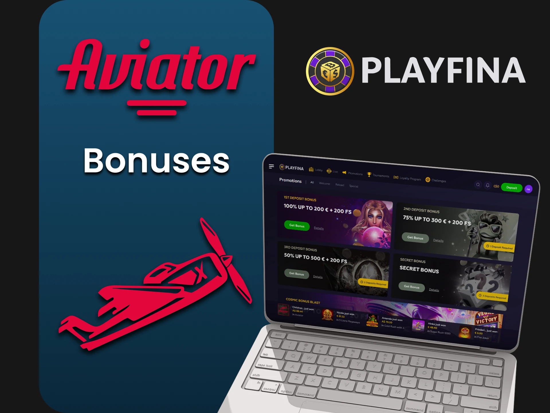 Get bonuses for Aviator from Playfina.