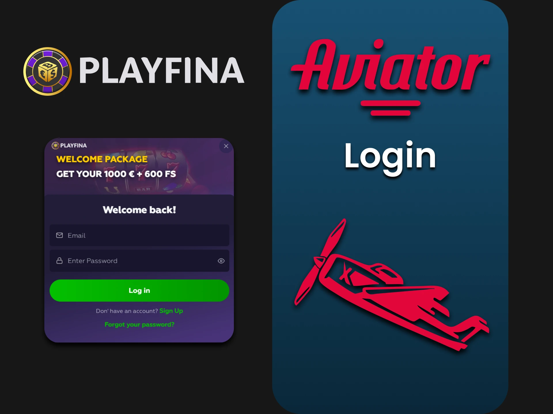 Log in to your Playfina account to play Aviator.