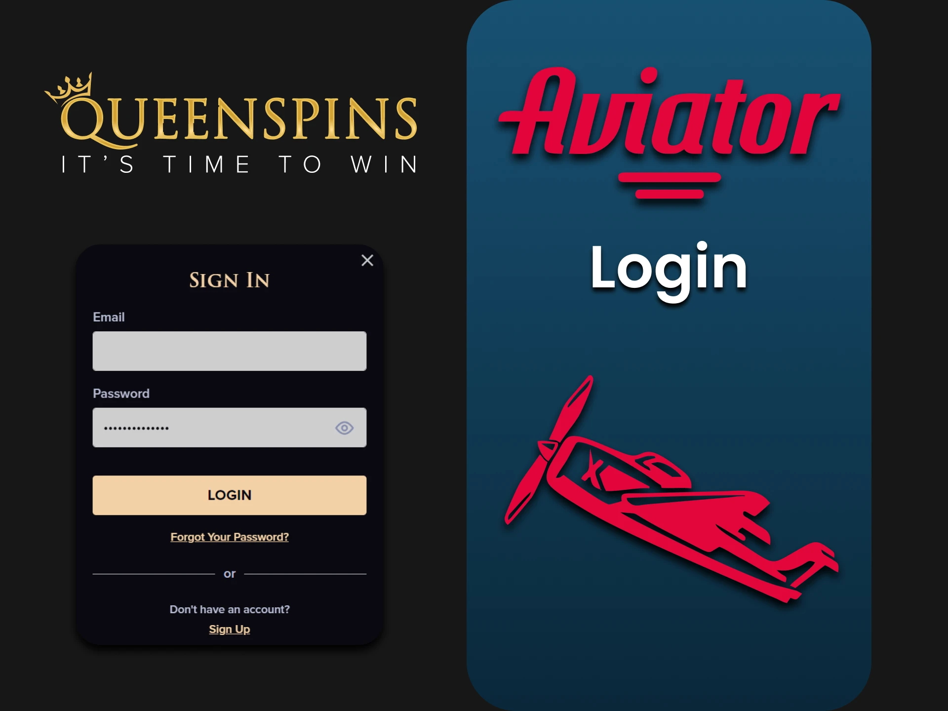 By logging into your Queenspins personal account, you can play Aviator.