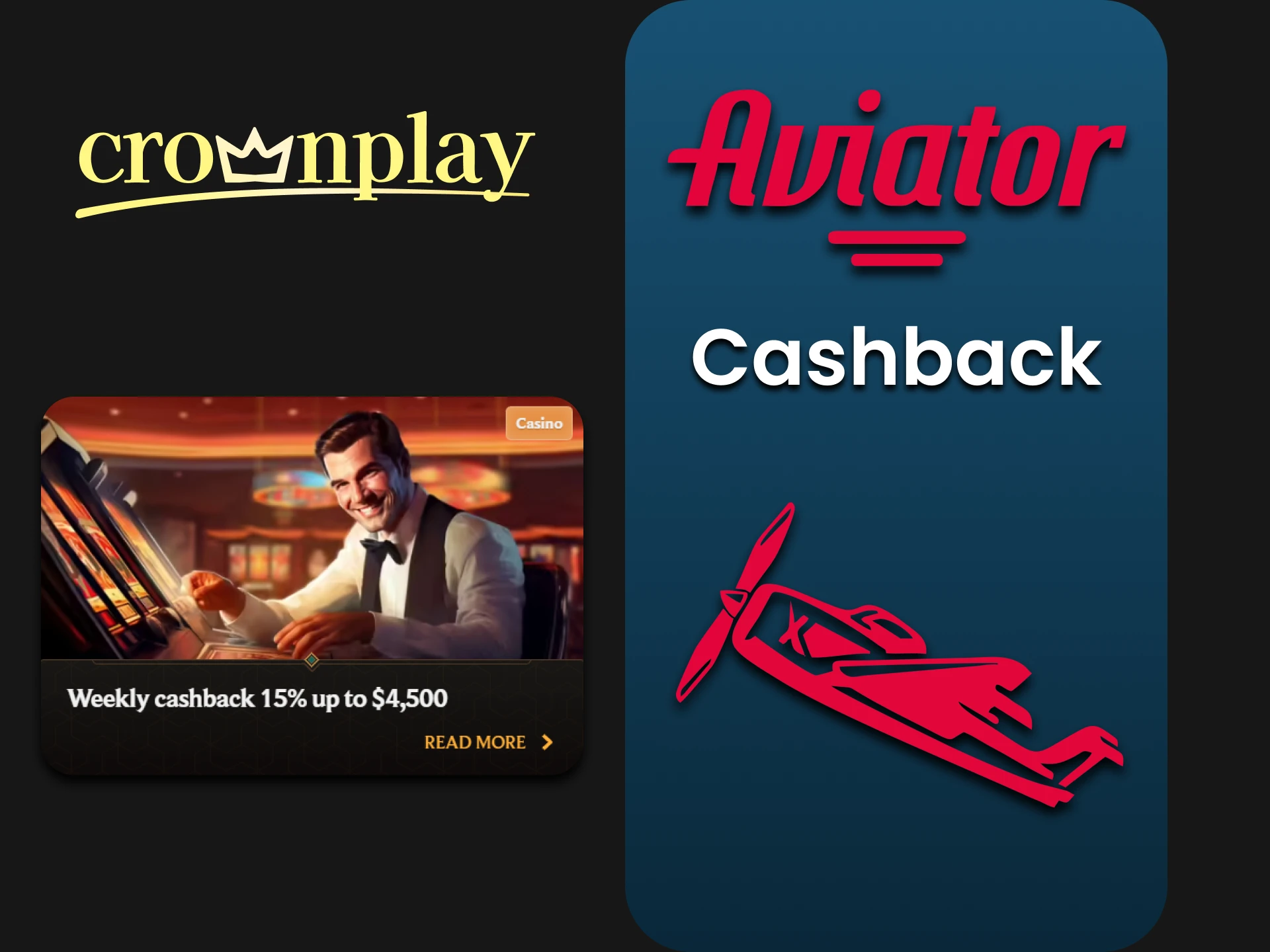 Crownplay gives cashback to Aviator players.