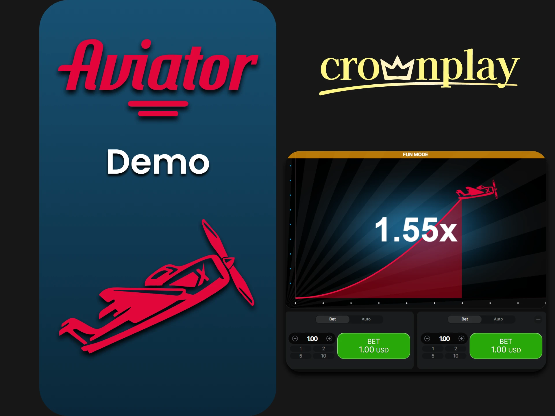 Practice the demo version of Aviator on Crownplay.