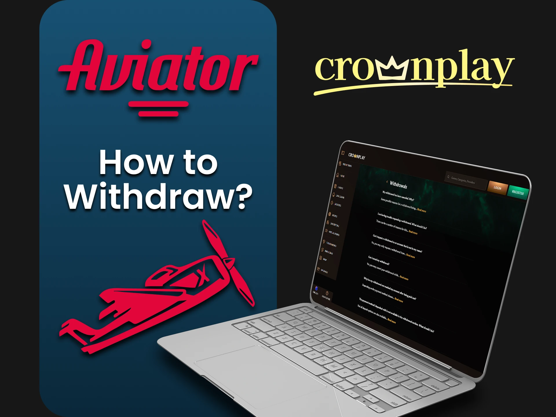 Choose your transaction method when withdrawing your deposit to Crownplay for Aviator.