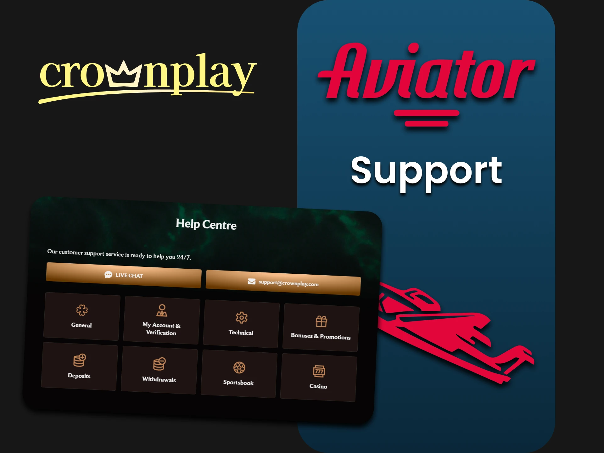 Contact Crownplay support regarding the Aviator game.