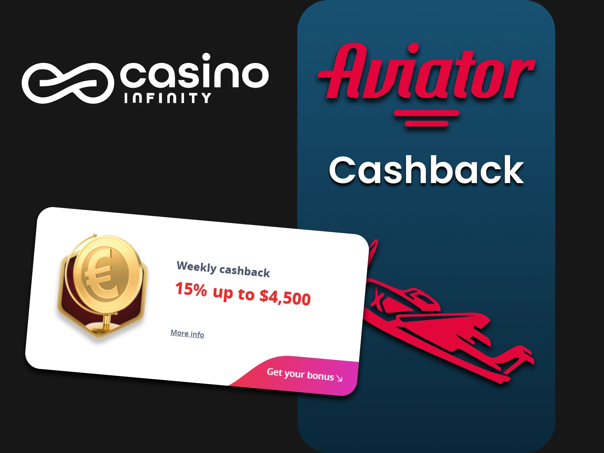 Get cashback for the Aviator game from Infinity.