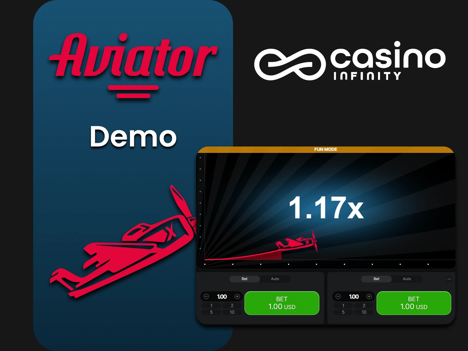 Train in the demo version of Aviator to win on Infinity.