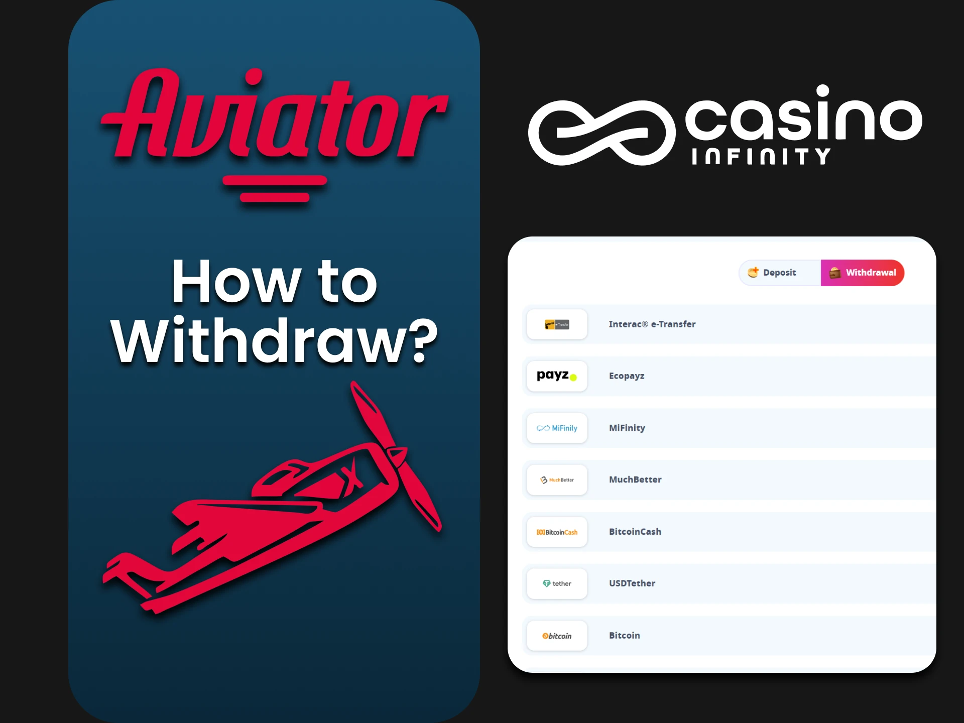 We will tell you how to withdraw funds for Aviator on Infinity.