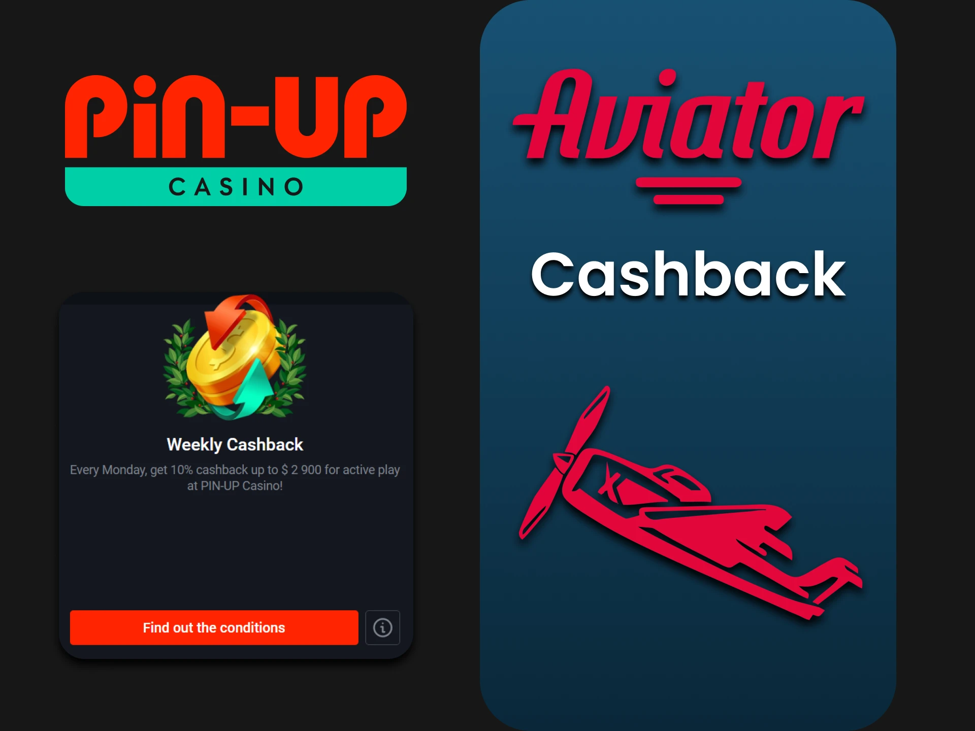 Pin Up gives cashback to Aviator players.