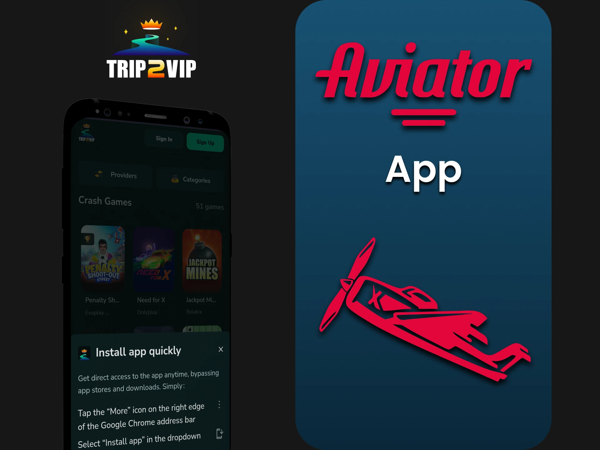 Download the Trip2Vip app to play Aviator.