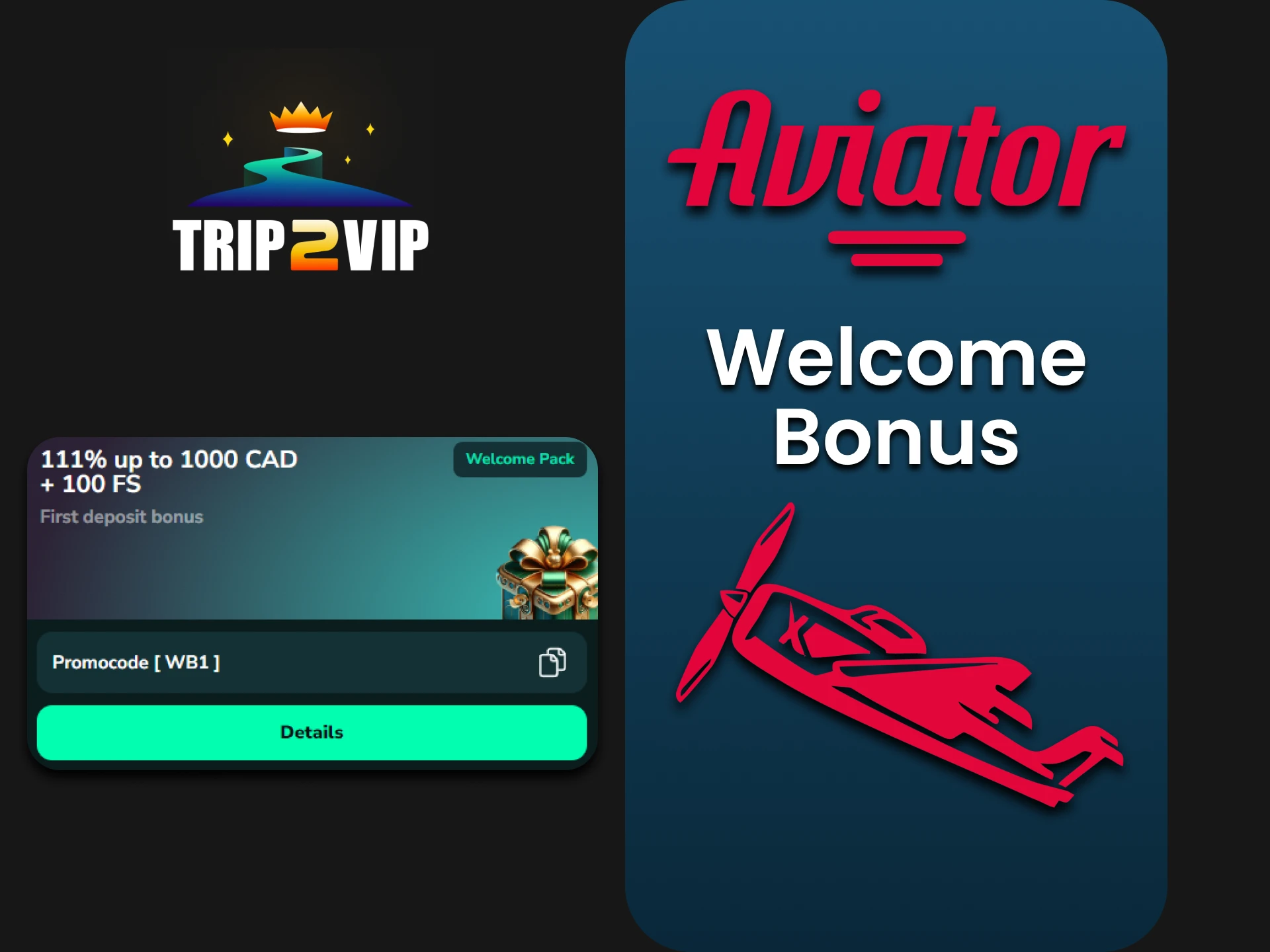 Top up your deposit and receive a welcome bonus for Aviator from Trip2Vip.