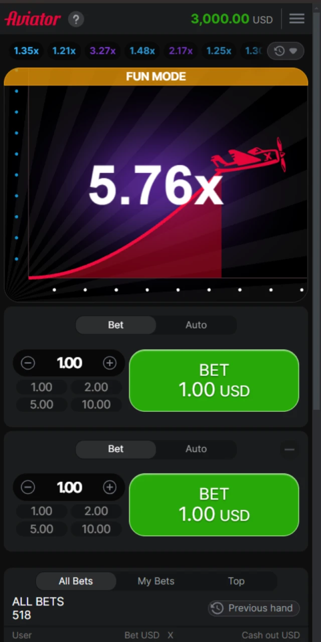 Play Aviator on the mobile app.