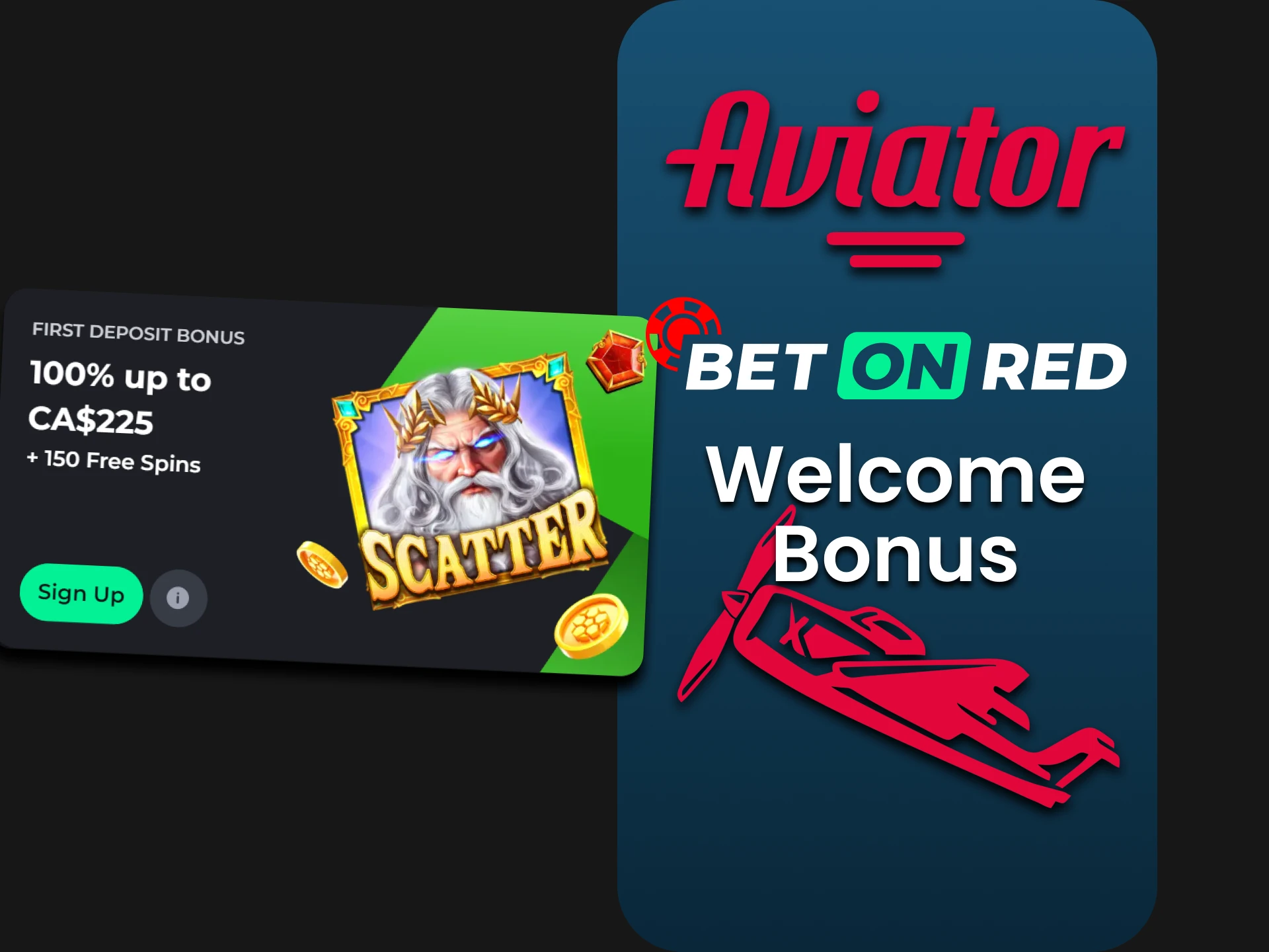 Betonred offers a nice welcome bonus for the Aviator game.