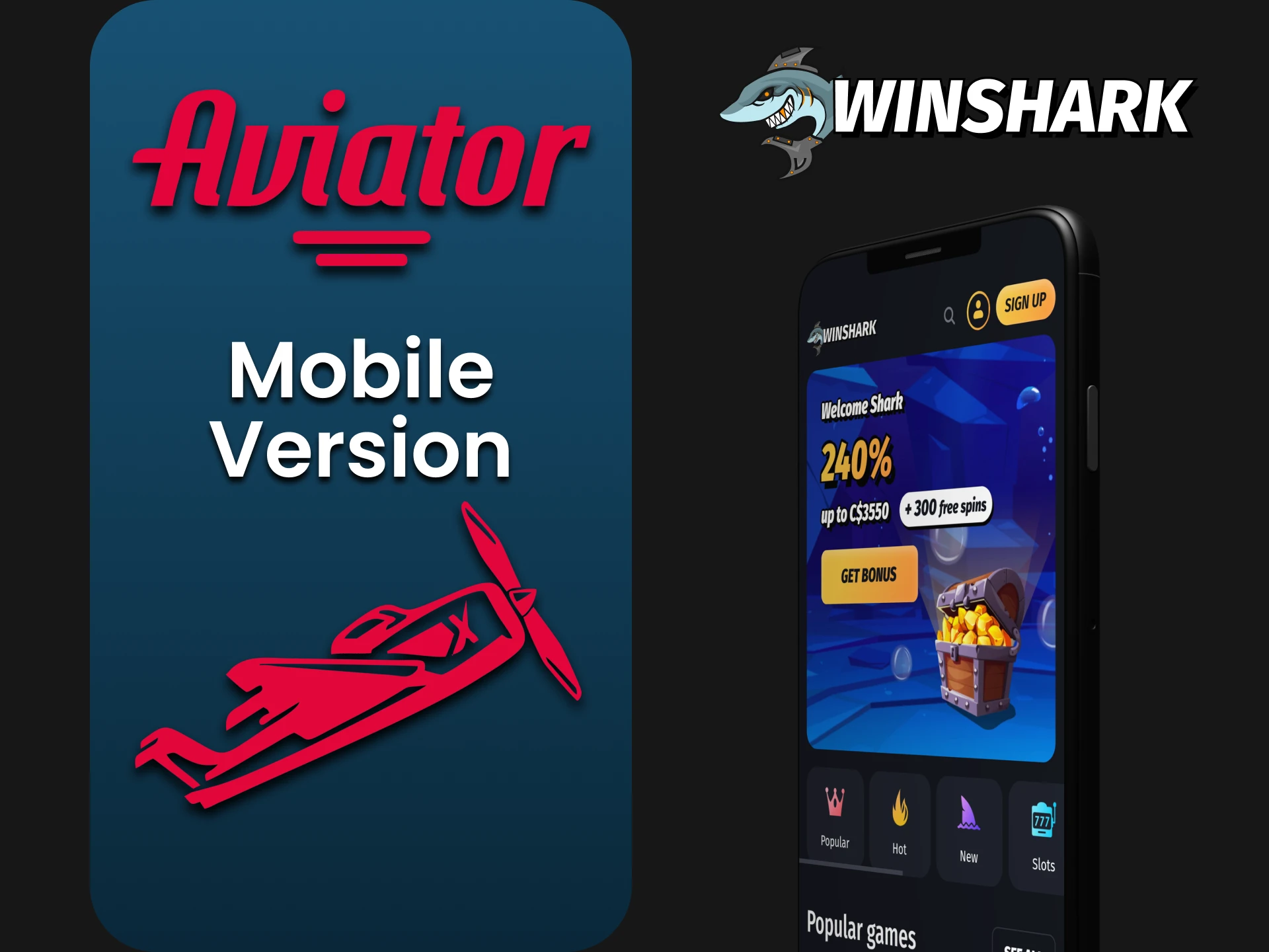 Visit the mobile version of the Winshark website to play Aviator.