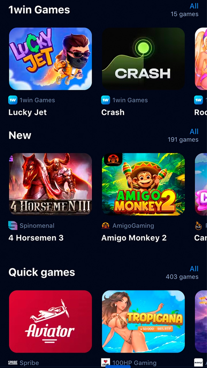 Get to know all the games in the 1Win Aviator app.
