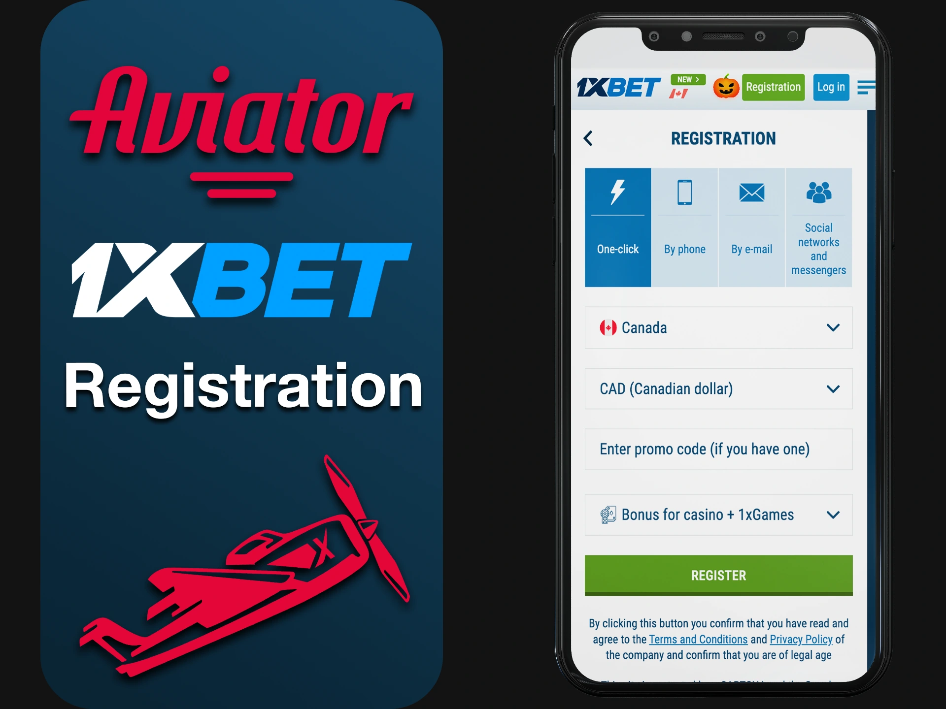 To start playing Aviator, create an account with 1xBet.